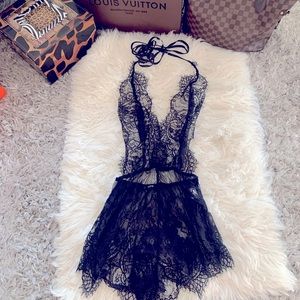 Brand new never worn Lace Romper Négligée/lingerie 🔥 black lace romper 🤩